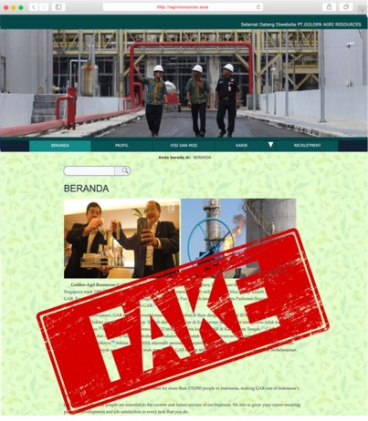 Company Announcement: Alert on fake Golden Agri-Resources website